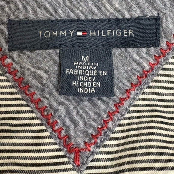Tommy Hilfiger Women’s Black Pin Striped Long Sleeve Button Front | Size M - Picture 8 of 9